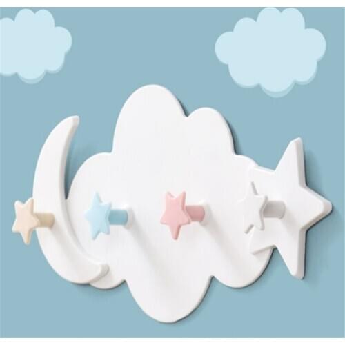 3/4 Hooks Strong Adhesive Hanging Hooks Cloud Hook Kitchen Wall Hanger for Clothing Nail-free Rack Hanger Shelves Girls Kid Room