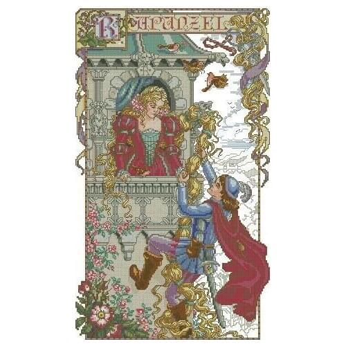 3TH Counted Cross Stitch Kit Rapunzel Princess Grimms Fairytales Fairytale janlynn