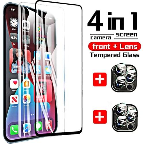 4 in 1 Protective Glass On iPhone 11 12 Pro Max XS XR 7 8 6s Plus Screen Protector For iPhone 12 Mini 11 Pro Max Tempered Glass