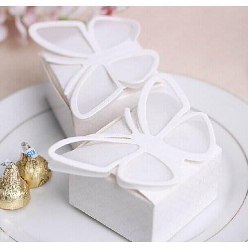 50Pcs Hot Sale Wedding Favor white Charming Butterfly Candy Boxes Paper Gift Box