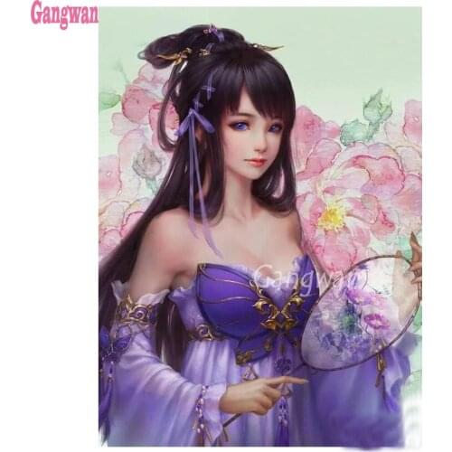 5D full round square diamond embroidery Oriental classical beauty pictures rhinestones icon diamond painting mosaic art decor