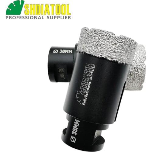 SHDIATOOL 2pcs 38mm Vacuum Brazed Diamond Dry Drilling Bits M14 Thread For Porcelain Tile Granite Marble Stone Hole Saw
