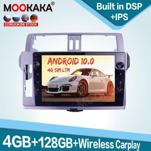 128GB Carplay Android 10 Car Multimedia Player for Toyota PRADO 2014 - 2015 Auto Radio GPS Navigation Audio Stereo Head Unit DSP