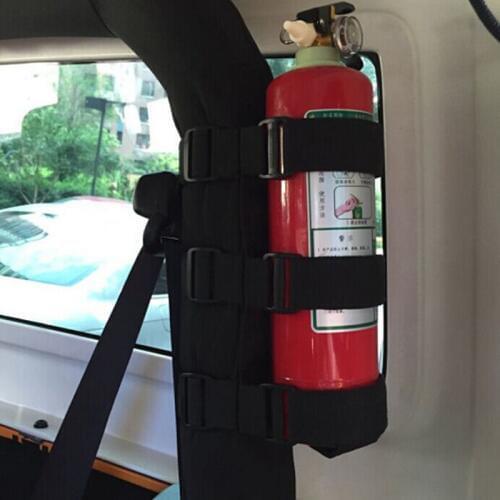 Black Roll Bar Fire Extinguisher Holder Car Styling For Jeep Wrangler TJ YJ JK CJ 2016 New Arrival Nylon Straps Free Shipping