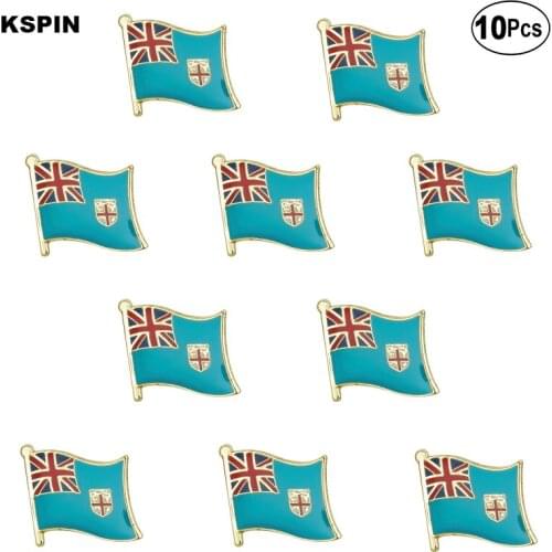 Fiji Flag Lapel Pin Flag badge Brooch Pins Badges 10Pcs a Lot