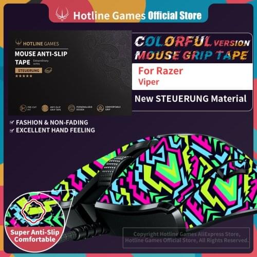 Hotline Games Mouse Grip Tape for Razer Viper, Viper 8Khz,Viper Ultimate Gaming Mouse Anti-slip Tape [Color-Aurora]