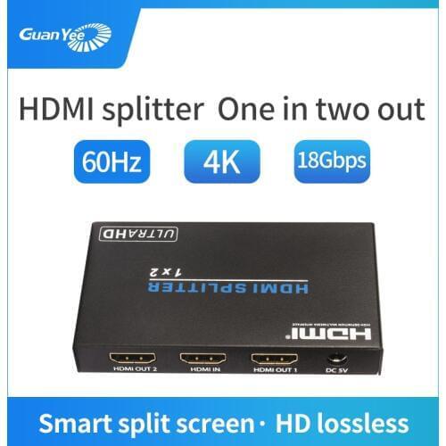 HDMI 2.0 splitter 1x2 4K adapter 1 in 2 out convert to PS4 TV box HDMI splitter
