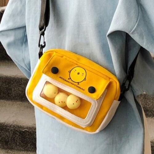 Female Canvas Bag Cartoon Chicken Messenger Bags For Women Student Cute Girl Shoulder Bag Ladies Shopping Handbag Crossbody