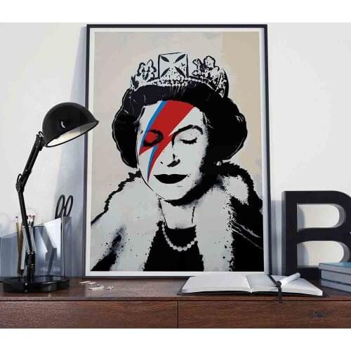 Cuadros Banksys Graffiti The Queen Canvas Street Art Prints Paintings Wall Art Picture Poster Home Decoration For Living Room