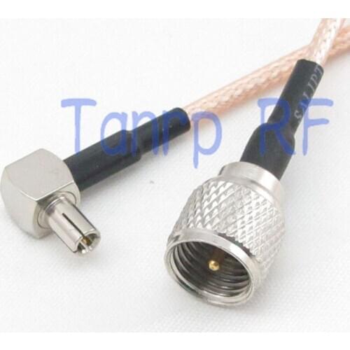 50CM Pigtail coaxial jumper cable RG316 extension cord 20in mini UHF male plug to TS9 male right angle RF adapter connector
