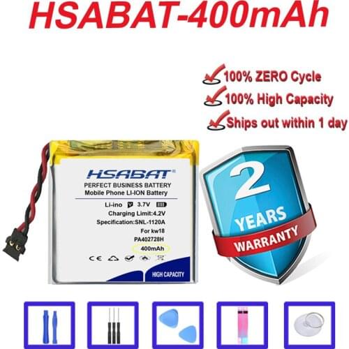 Top Brand 100% New 400mAh Battery for KW18 wristwatch smartwatch Smart Watch saat hour clock watch in stock