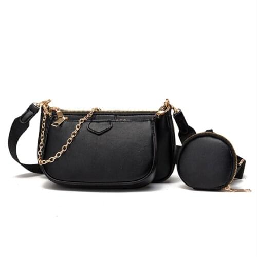 Small PU Crossbody Bags for Women Multipurpose Golden Zippy Handbags with Coin Purse including 3 Size Bag