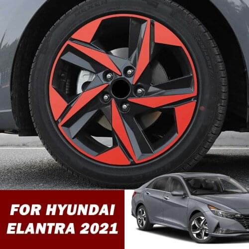 Multicolor Wheel Hub Panel Tyre Panel Sticker Decor Wheel Hub Color Change Ice Film Sticker Fit for Hyundai Elantra 2021