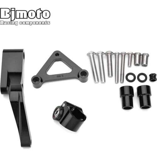 BJMOTO CNC Motorcycle Adjustable Steering Stabilize Damper Bracket Mount kit For DUCATI 696 796 795 Moto Steer Support