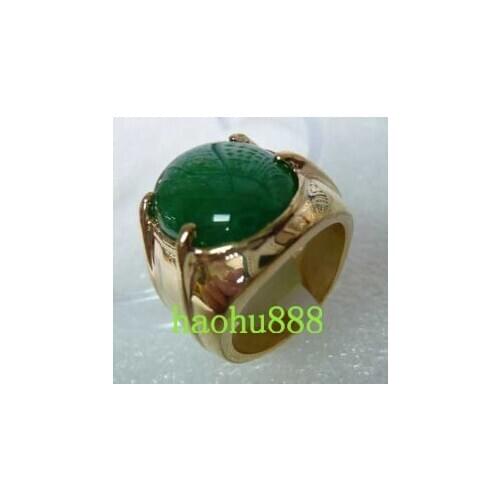 Mens jewelry green lab fine stone ring size:9-11