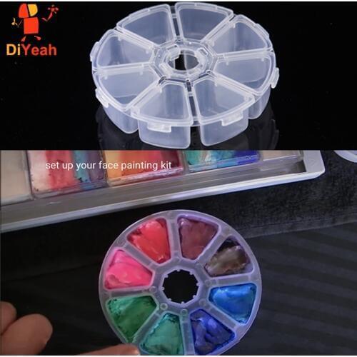 2 PCS Face Painting Kit Makeup Set Tool Maquillage Storage Box Small Plastic Box PP Paint Container Cosmetic Solid Color Case