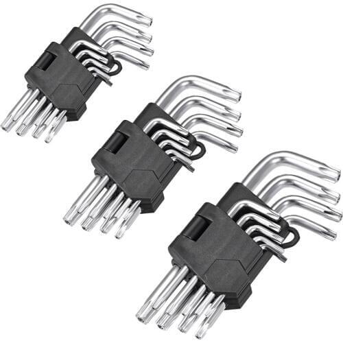 Uxcell Torx Hex Key Set 9 in 1 Anti Tamper Star Bit Wrench L-Shape T10 - T50 To Remove and Install Most Socket Cap Screws