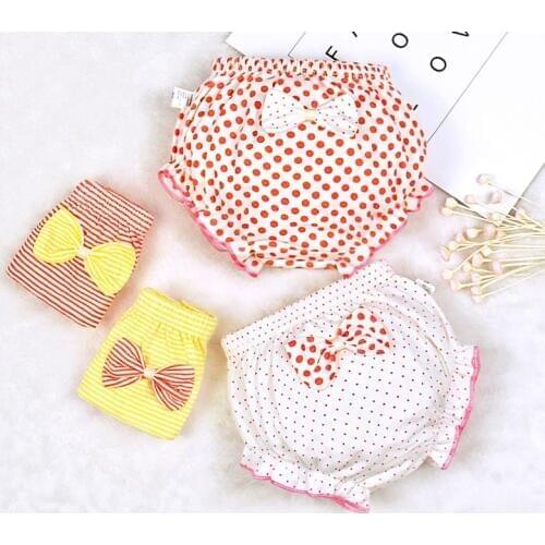 Infant Underwear Cotton Baby Panties Girl Infant Cute Big Bow Dots Shorts for Children Fashion Underpants Summer Shorts