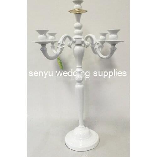 New style wedding factory direct metal white 5 arm candelabra for event or wedding senyu0352
