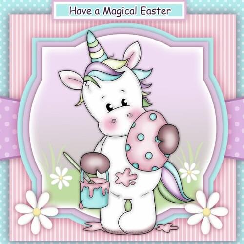 Easter Unicorn with Easter Egg Metal Cutting Dies Animal Doll Stencil for DIY Scrapbooking Cards Decorative