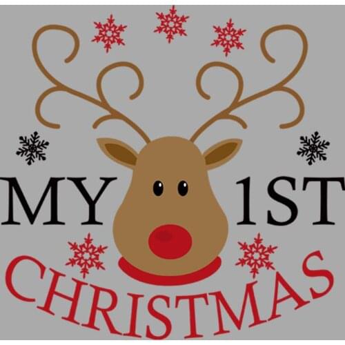 First Christmas Gift Applique On Clothes Vinyl Fashion Diy Appliqued Heat Transfer Tops Patches For Clothes