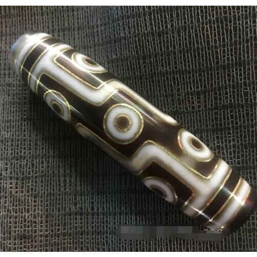 Tibetan Buddhism Old Agate Nine Eyes Natural Bead Pendant Amulet