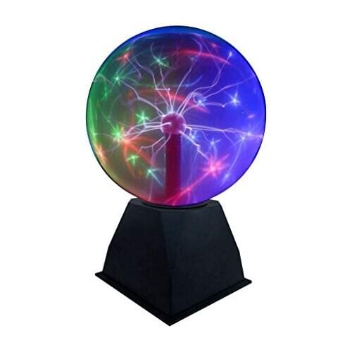 Lightahead 8" Crystal Plasma Ball Lamp with Green/Red/Purple/Multi Light Colors Globe Design Touch Sound Sensitive