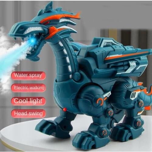 Spray Mechanical Simulation Electronic Dinosaur Toys Pets Model Multifunctional Sound And LED Light Electric Dragon Toy Gifts