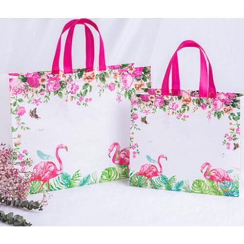 Large Size Shopping Bag Women Flamingo Non-woven Portable Pouch Foldable Reusable Grocery Bags Clothing Storage Tote Bags