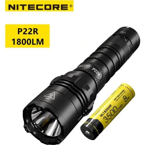 NITECORE P22R Tactical Flashlight 1800 lumens USB Rechargeable Utilizes a CREE XHP35 HD LED With 18650 Battery Troch Light