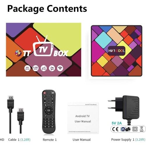 10PCS HK1cool Android 9.0 TV Box Rockchip RK3318 4GB DDR3 128GB 2.4G 5G Dual WiFi 4K Media Player USB3.0 HK1 Cool Set Top Box