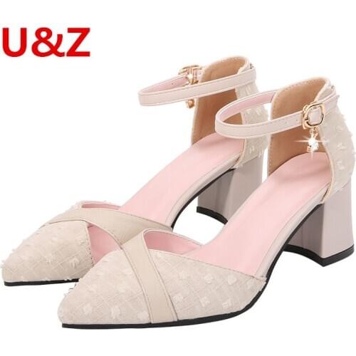 Comfy Evening Shoes Block heels square heel pumps black/Apricot 6cm dress shoes elegant shoes women/senior high school students