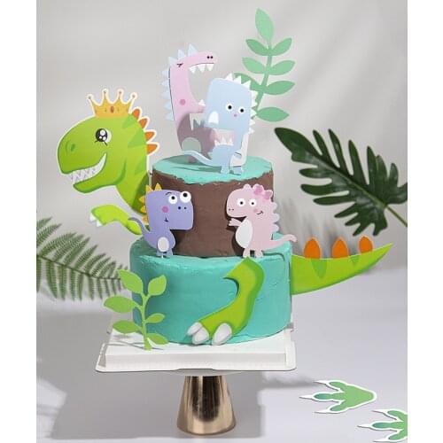 Dinosaur Birthday Cake Decor Dinosaur Cake Topper Jungle Safari Birthday Party Happy Party Decor Dessert Decoration Kid Boy Fav