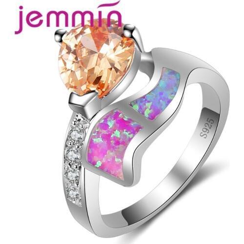 Unique Irregular Pattern Colorful Ring for Women Exaggerate Type Pure 925 Sterling Silver Jewelry Women Best Gift