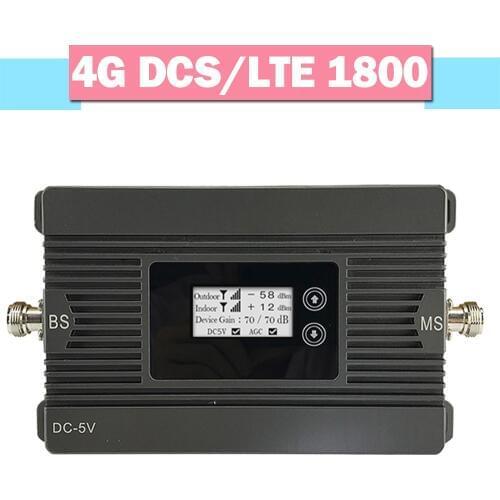 New Walokcon LCD Display Repeater 4G LTE DCS 1800 Mobile Phone Signal Amplifier 80dB Gain 4G Signal Booster GSM 1800 MHz Band 1