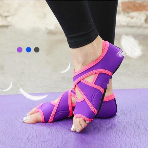 Women Yoga Socks Anti-slip Five Fingerless Backless Silicone No-slip 5 Female Toe Winter Socks Ballet Gym Socks M22