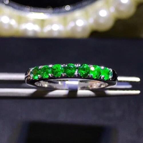 Nature Emerald Green Rings 925 Sterling Silver Gemstone Brand Ring For Women Party Fine Jewelry