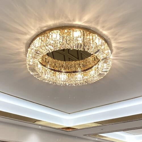 Gold/Silver round ceiling chandelier living room bedroom dining table ceiling lamp for creativity chrome Hanging light fixture
