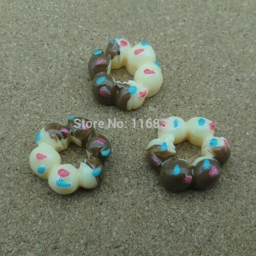 1pcs/lot resin flat back yellow candy doughnut 15mm Cabochons Jewelry Fit Mobile Phone Hairpin Headwear DIY Accessories B106-9