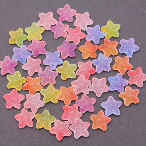 10/30/50Pcs 17mm Cute Star Artificial Soft Candy Ornament DIY Craft Supplies Phone Shell Patch Arts Hair Accessories Food Toys