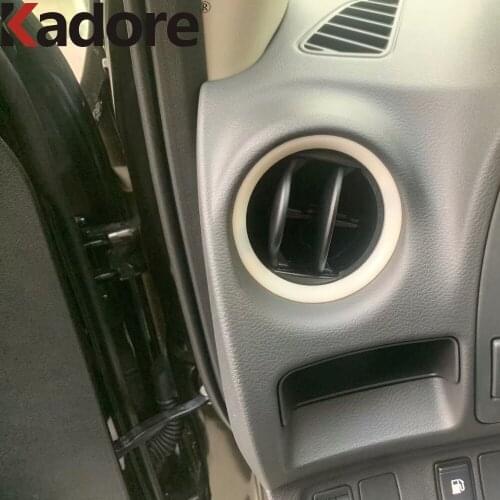 For Nissan Navara NP300 ST 2014 2015 2016 2017 2018 2019 Carbon Fiber Car Interior Front Side Air Vent AC Outlet Ring Cover Trim