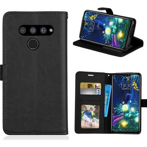 20pcs/lot Crazy horse 3 card+Photo frame PU leather protective cover case for LG G7 G8 K40 Stylo 4 5 V40 V50 shell