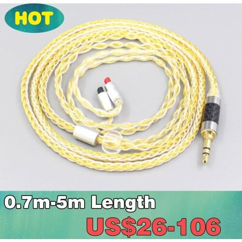 8 Core OCC Silver Gold Plated Braided Earphone Cable For Audio-Technica ATH-IM50 IM70 IM01 IM02 IM03 IM04 LN007299
