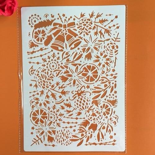 A4 29 * 21cm Christmas bell DIY Stencils Wall Painting Scrapbook Coloring Embossing Album Decorative Paper Card Template,wall