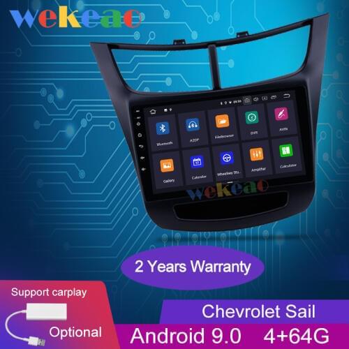 Wekeao Touch Screen 9'' 1 Din Android 9.0 Car Radio Automotivo For Chevrolet Sail Car Dvd Player Auto GPS Navigation 2004-2014