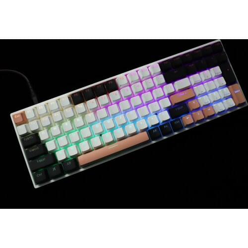 Olivia Five Sides Sublimation Japanese 115 Key Cherry Dye Sub PBT Black White Pink Keycap For 61 68 96 104 Similar to GMK Color
