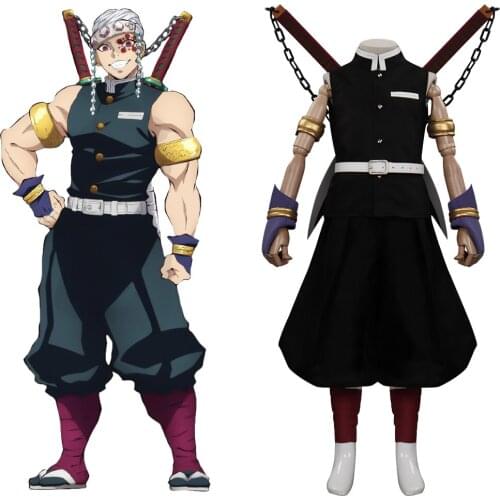 Kids Children Demon Slayer Season 2 Uzui Tengen Cosplay Costume Outfits Halloween Carnival Suit