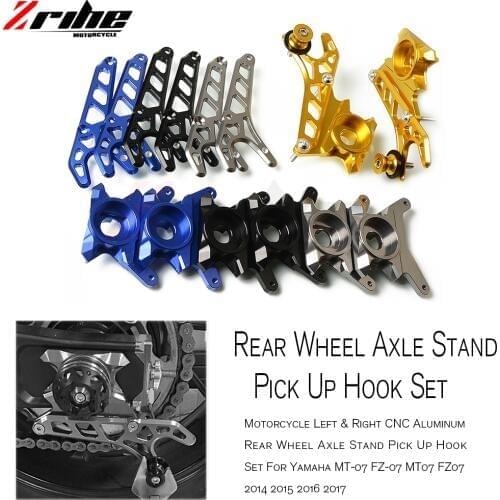 FOR YAMAHA MT-07 FZ-07 MT07 FZ07 2014 2015 2016 2017 Motorcycle Accessories CNC Aluminum Rear Wheel Axle Stand Pick Up Hook Set