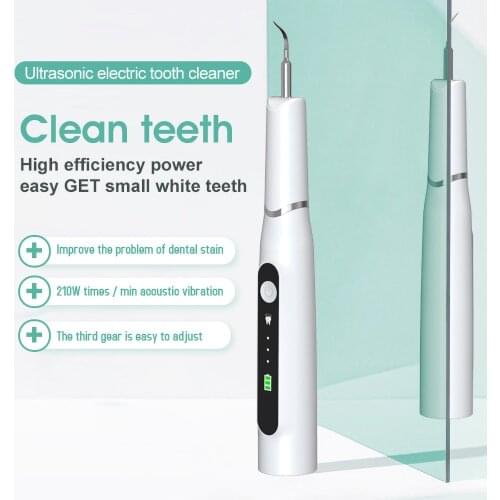 Electric Sonic Dental Calculus Scaler Oral Teeth Tartar Remover Plaque Stains Cleaner Removal Teeth Whitening Portable with LED
