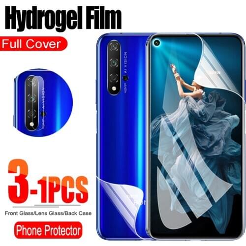 3-in-1 Full Cover Screen Front Back Hydrogel Film Not Glass For Huawei Honor 20 20Pro 20i Camera Lens Film For Honar 20s 20lite